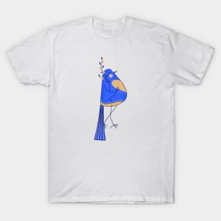 Blue love bird with yellow flowers for Ukraine T-Shirt